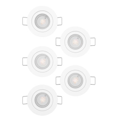 Eglo - Zestaw 5x wpuszczanych opraw punktowych LED, 4,8 W, 230 V, 2700/4000/6500 K, biały