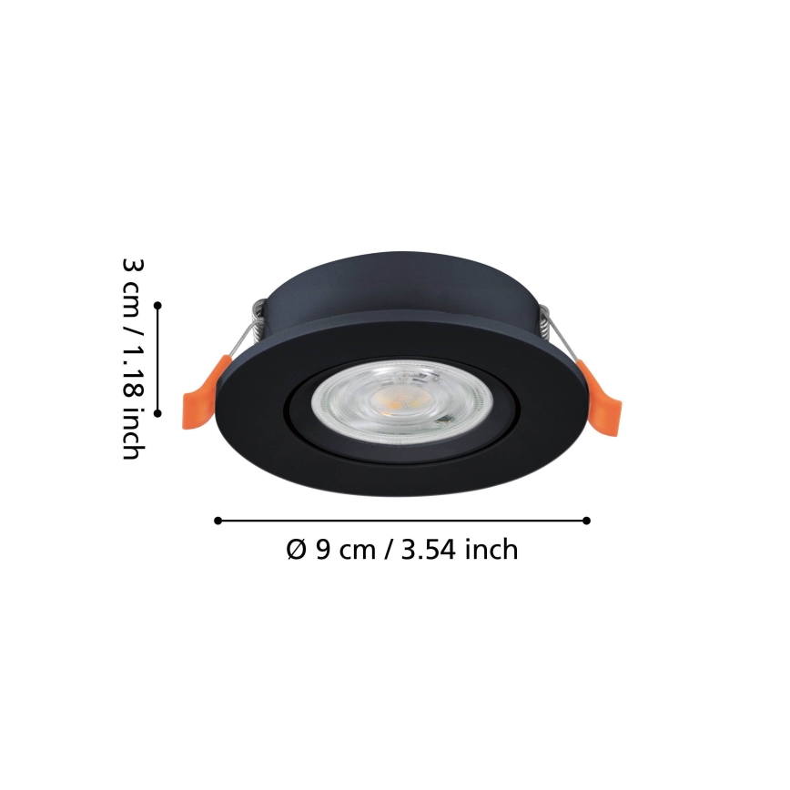 Eglo - LED wpuszczana oprawa punktowa LED/4,8W/230V 2700/4000/6500K czarna