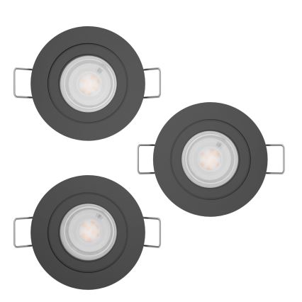 Eglo - ZESTAW 3x wpuszczane oprawy punktowe LED/4,8W/230V 2700/4000/6500K czarne