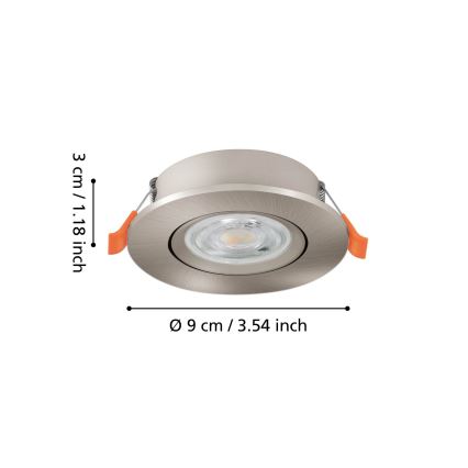 Eglo - Wpuszczana oprawa punktowa LED/4,8W/230V 2700/4000/6500K matowy chrom