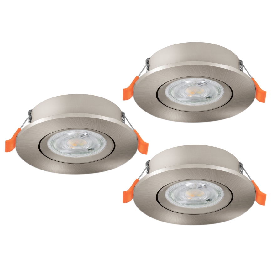 Eglo - Zestaw 3x wpuszczanych opraw punktowych LED/4,8W/230V 2700/4000/6500K matowy chrom