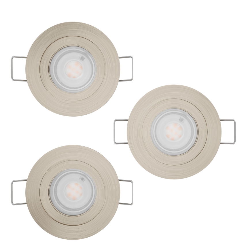 Eglo - Zestaw 3x wpuszczanych opraw punktowych LED/4,8W/230V 2700/4000/6500K matowy chrom