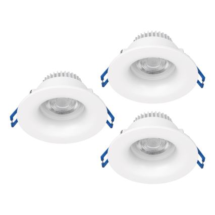 Eglo - Zestaw 3x wpuszczana oprawa łazienkowa LED, 4,9 W, 230 V, 2700/4000/6500 K, śr. 8,8 cm, IP65, biały