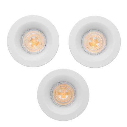 Eglo - Zestaw 3x wpuszczana oprawa łazienkowa LED, 4,9 W, 230 V, 2700/4000/6500 K, śr. 8,8 cm, IP65, biały