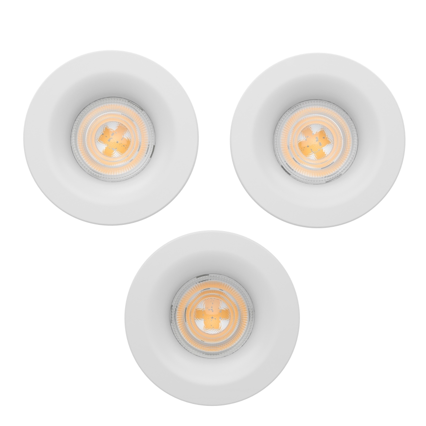 Eglo - Zestaw 3x wpuszczana oprawa łazienkowa LED, 4,9 W, 230 V, 2700/4000/6500 K, śr. 8,8 cm, IP65, biały