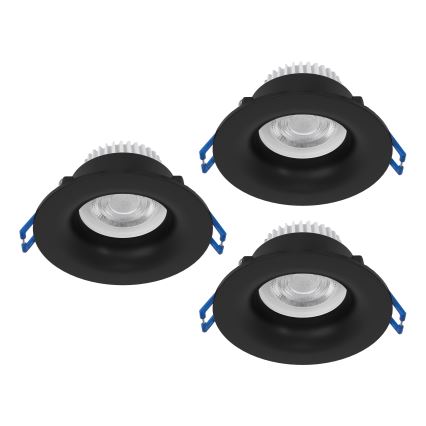 Eglo - ZESTAW 3x LED wpuszczanych opraw sufitowych do łazienki LED/4,9W/230V 2700/4000/6500K śr. 8,8 cm IP65 czarne