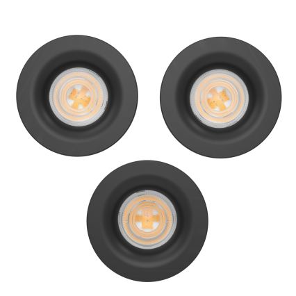 Eglo - ZESTAW 3x LED wpuszczanych opraw sufitowych do łazienki LED/4,9W/230V 2700/4000/6500K śr. 8,8 cm IP65 czarne
