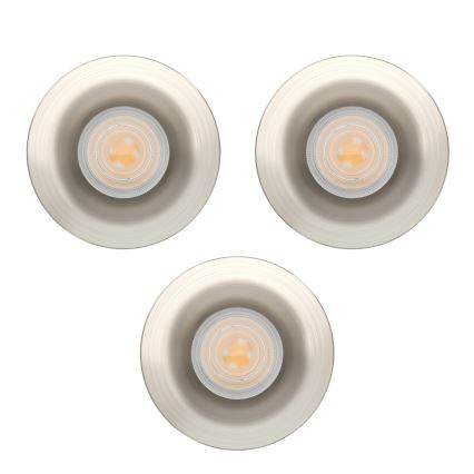Eglo - Zestaw 3x wpuszczanych opraw sufitowych do łazienki LED, 4,9 W, 230 V, 2700/4000/6500 K, śr. 8,8 cm, IP65, matowy chrom