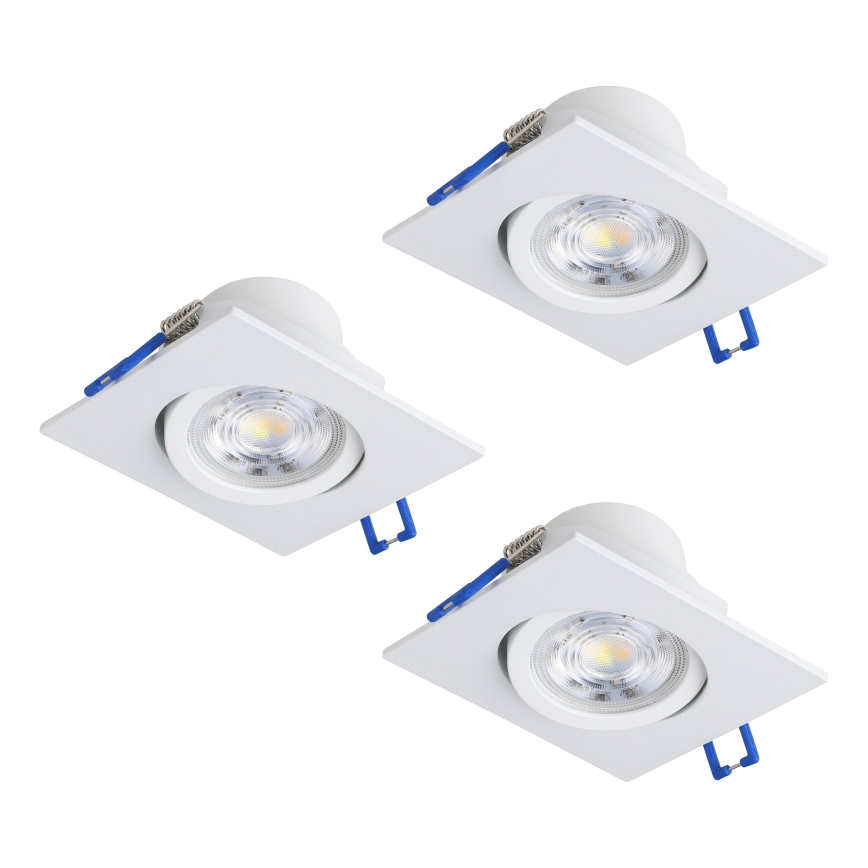 Eglo - Zestaw 3x ściemnialnych wpuszczanych opraw sufitowych LED/4,8W/230V 8,8x8,8 cm białe