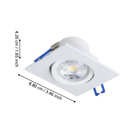 Eglo - Zestaw 3x ściemnialnych wpuszczanych opraw sufitowych LED/4,8W/230V 8,8x8,8 cm białe