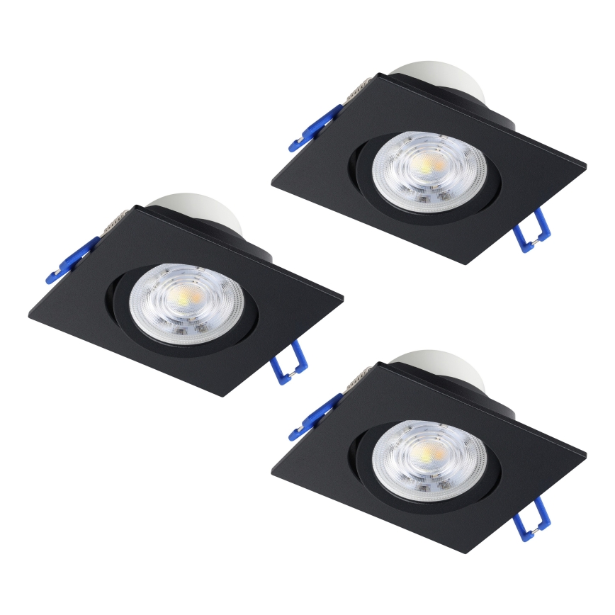 Eglo - ZESTAW 3x ściemnialne wpuszczane oprawy sufitowe LED/4,8W/230V 8,8x8,8 cm czarne