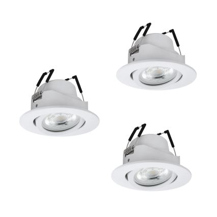 Eglo - ZESTAW 3x wpuszczanych opraw sufitowych LED RGBW, ściemnialnych, LED/4,7W/230V, 2700-6500K, białe