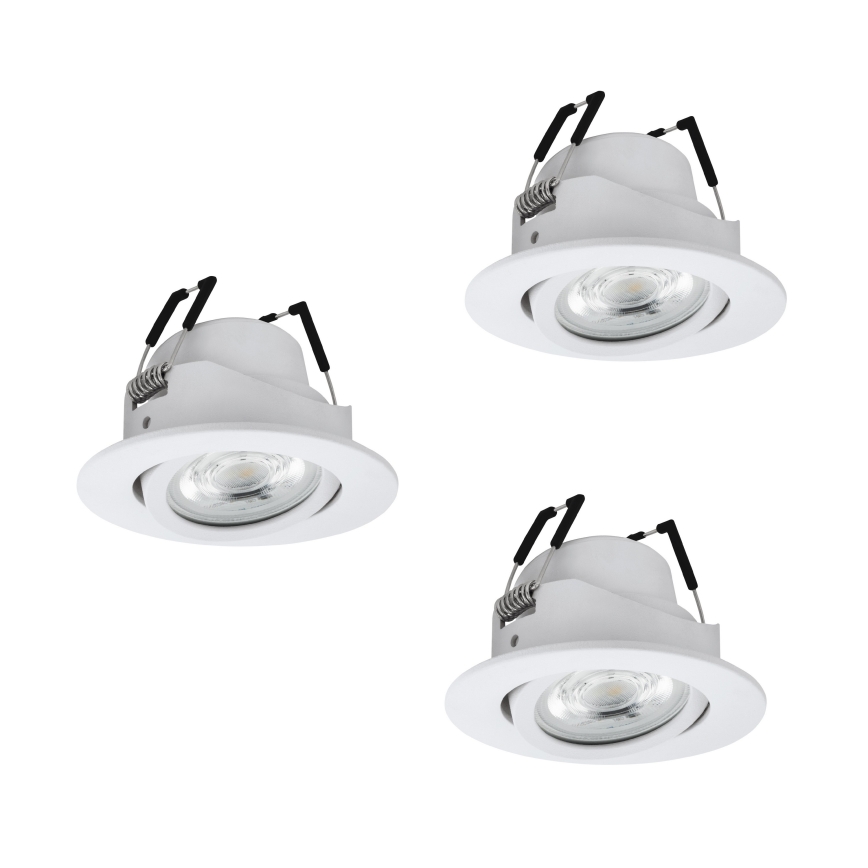 Eglo - ZESTAW 3x wpuszczanych opraw sufitowych LED RGBW, ściemnialnych, LED/4,7W/230V, 2700-6500K, białe