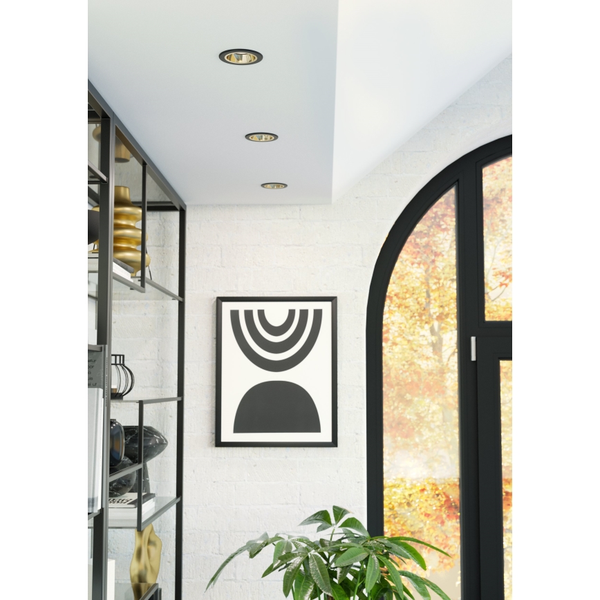 Eglo - LED ściemnialna oprawa wpuszczana do łazienki LED/4,8W/230V 2700/4000/6500K IP44 czarna