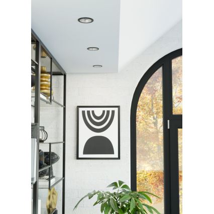 Eglo - LED RGBW Ściemnialna łazienkowa wpuszczana oprawa sufitowa LED/4,8W/230V 2700-6500K IP44 czarna