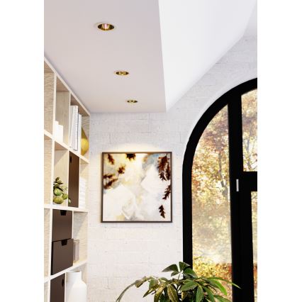 Eglo - LED RGBW ściemnialna łazienkowa wpuszczana oprawa sufitowa LED/4,8W/230V 2700-6500K IP44 biała/złota