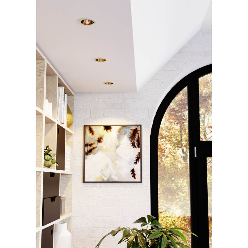 Eglo - LED RGBW ściemnialna łazienkowa wpuszczana oprawa sufitowa LED/4,8W/230V 2700-6500K IP44 biała/złota