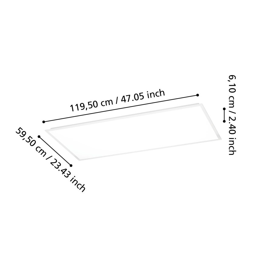 Eglo - Przysufitowy panel LED/36,5W/230V 2700/4000/6500K 120x60 cm biały