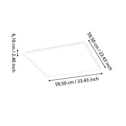 Eglo - ściemnialny natynkowy panel LED/33W/230V 2700-6500K 60x60 cm biały + pilot zdalnego sterowania