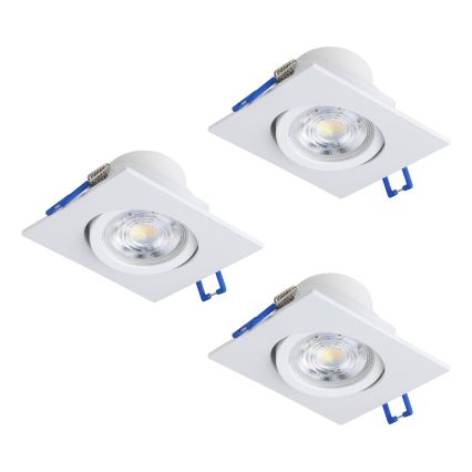 Eglo - ZESTAW 3x ściemnialne oprawy wpuszczane sufitowe LED/6,4W/230V 8,8x8,8 cm białe