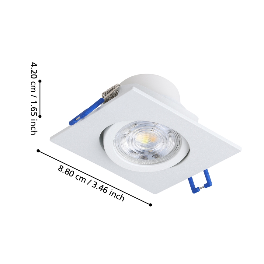 Eglo - ZESTAW 3x ściemnialne oprawy wpuszczane sufitowe LED/6,4W/230V 8,8x8,8 cm białe