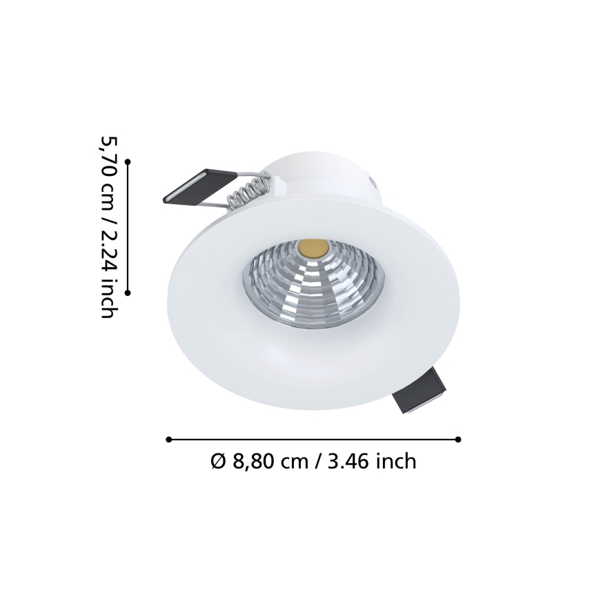 Eglo - ściemnialna wpuszczana oprawa sufitowa LED/6,4 W/230 V śr. 8,8 cm biała
