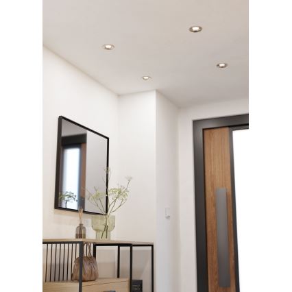 Eglo - ZESTAW 3x ściemnialnych wpuszczanych opraw sufitowych LED/6,4W/230V śr. 8,8 cm matowy chrom