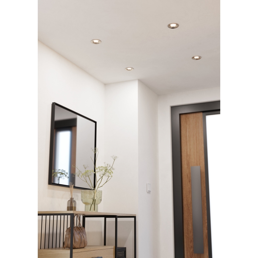Eglo - ZESTAW 3x ściemnialnych wpuszczanych opraw sufitowych LED/6,4W/230V śr. 8,8 cm matowy chrom