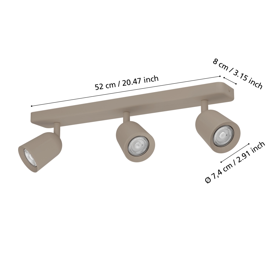 Eglo - Oprawa punktowa 3xGU10/10W/230V beżowa