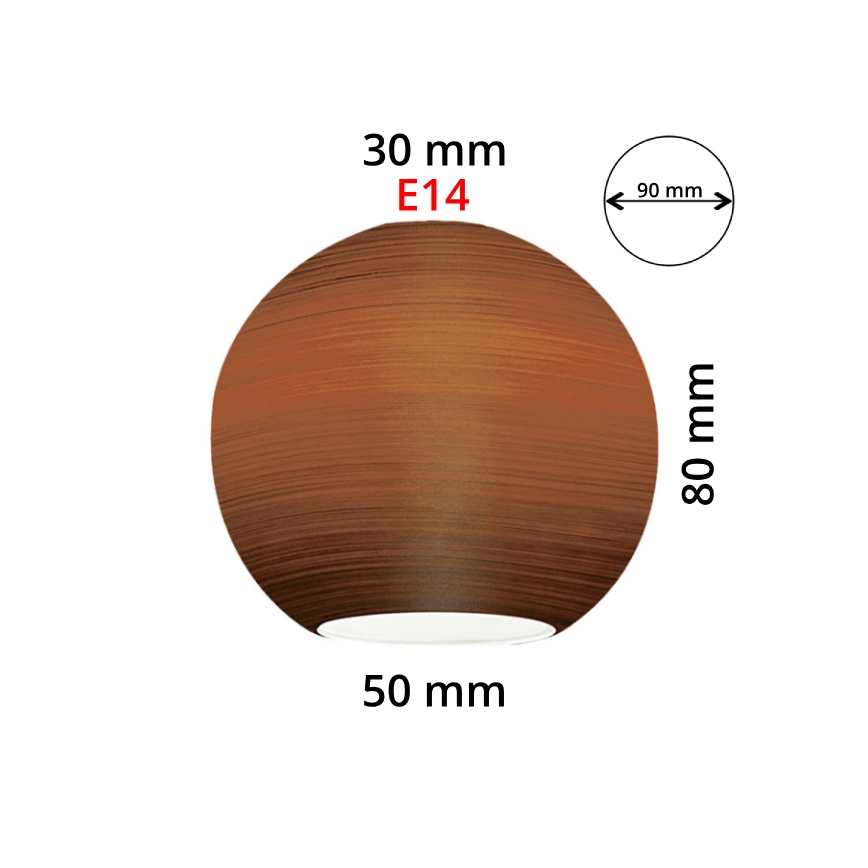 EGLO 90251 - Wymienne szkło do żyrandola, lampki stołowej, lampy sufitowej i reflektora MY CHOICE E14 o średnicy 9 cm, brązowe z efektem przecierania