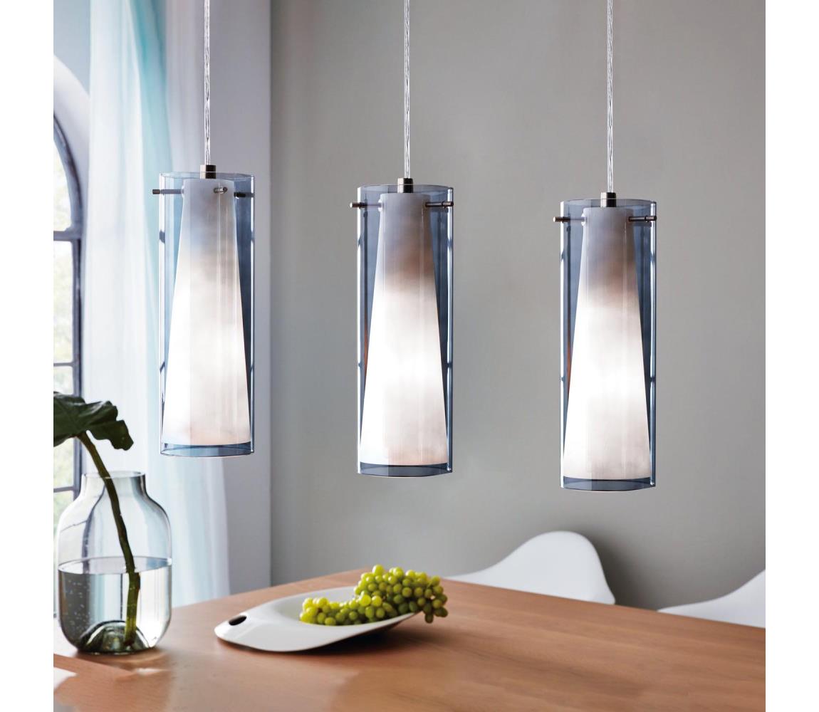 EGLO 90305 - Lampa wisząca PINTO NERO 3 x E27/60W przyciemnione szkło
