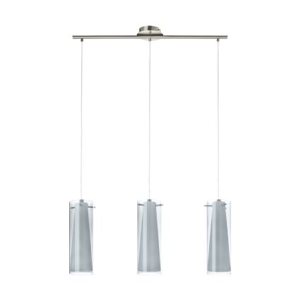 EGLO 90305 - Lampa wisząca PINTO NERO 3 x E27/60W przyciemnione szkło