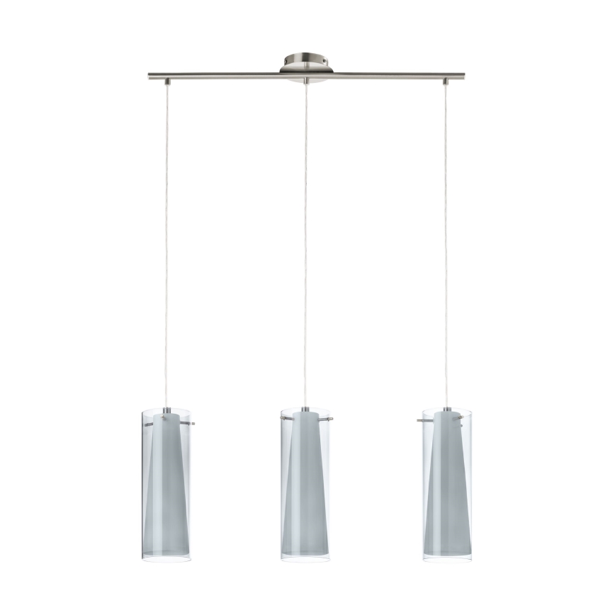 EGLO 90305 - Lampa wisząca PINTO NERO 3 x E27/60W przyciemnione szkło