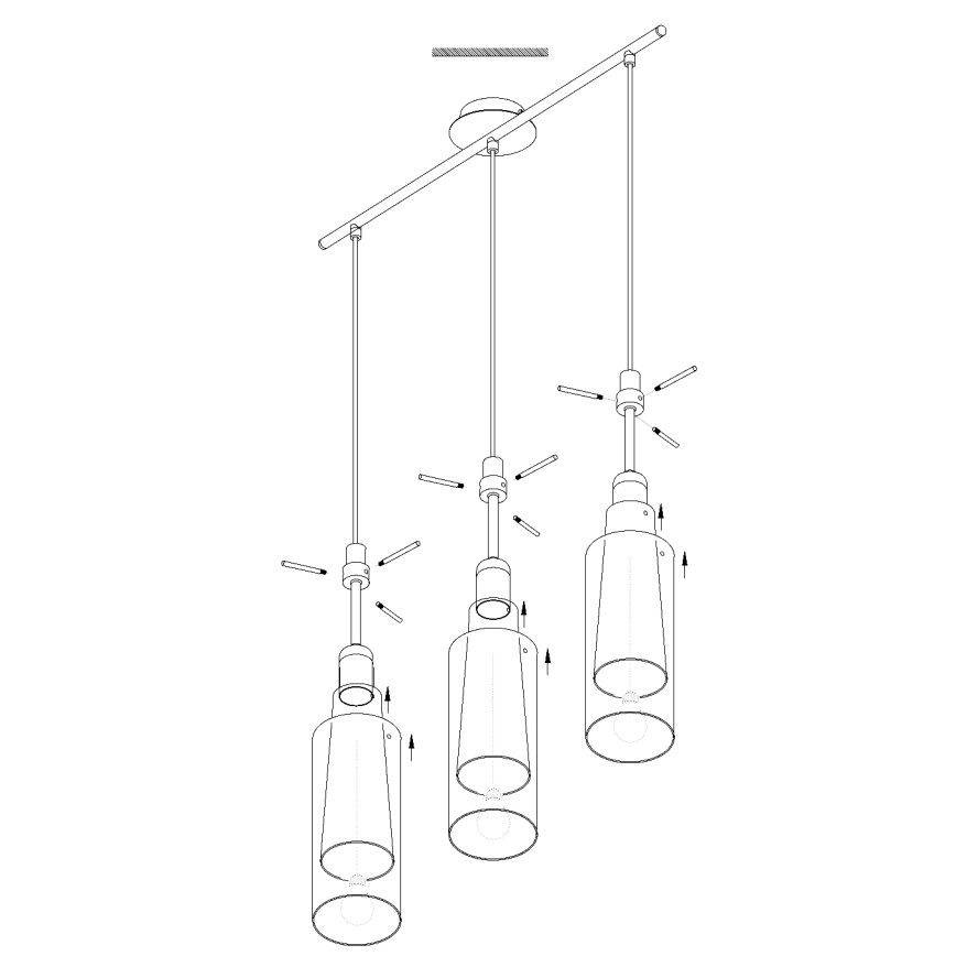 EGLO - Lampa wisząca 3xE27/60W dymiona