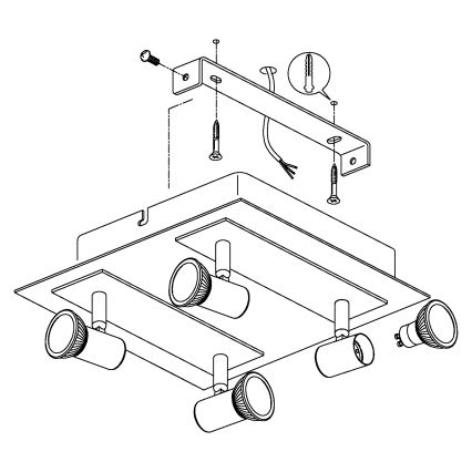 EGLO 90916 - Lampa sufitowa ROTTELO 4xGU10/LED/3W