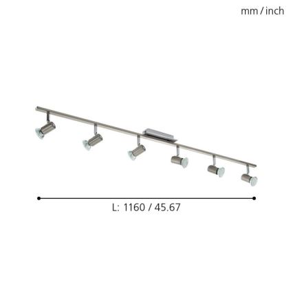 Eglo - Lampa sufitowa 6xGU10/LED/3W