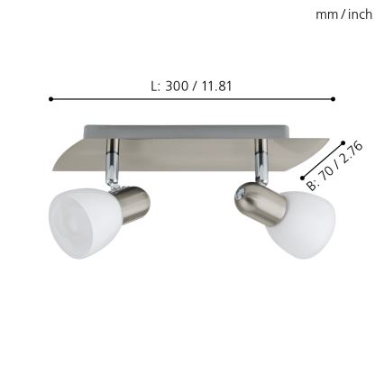 Eglo - Lampa sufitowa 2xE14/40W nikiel mat / satyna
