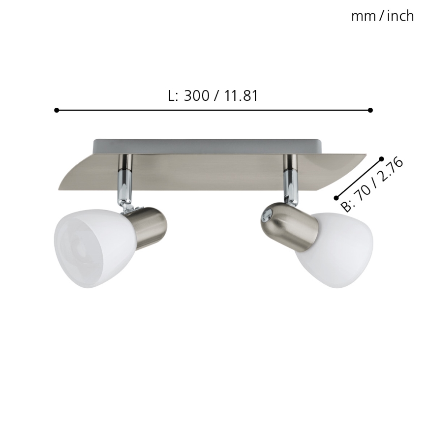 Eglo - Lampa sufitowa 2xE14/40W nikiel mat / satyna