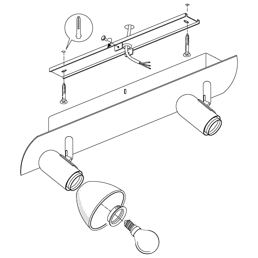 Eglo - Lampa sufitowa 2xE14/40W nikiel mat / satyna