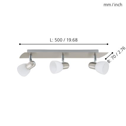 Eglo - Lampa sufitowa 3xE14/40W nikiel mat / satyna