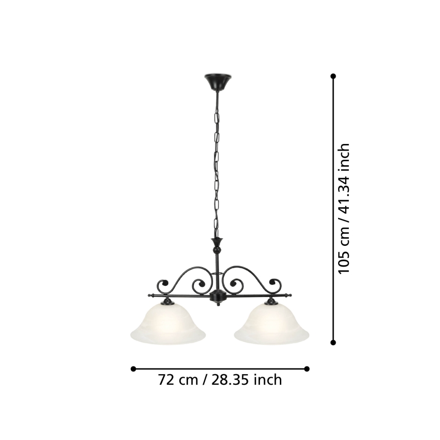 Eglo - Lampa wisząca 2xE27/60W/230V