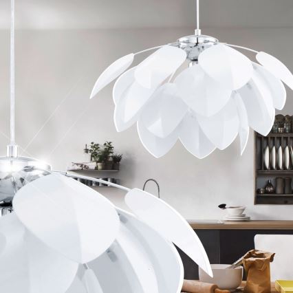 EGLO 91357 - Lampa wisząca nowoczesna AKACIA 1 x E27/60W biały