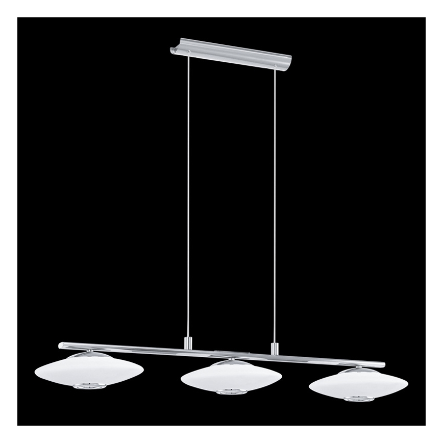 EGLO 91595 - Lampa wisząca MELINA 3xG9/40W biały/opalone szkło