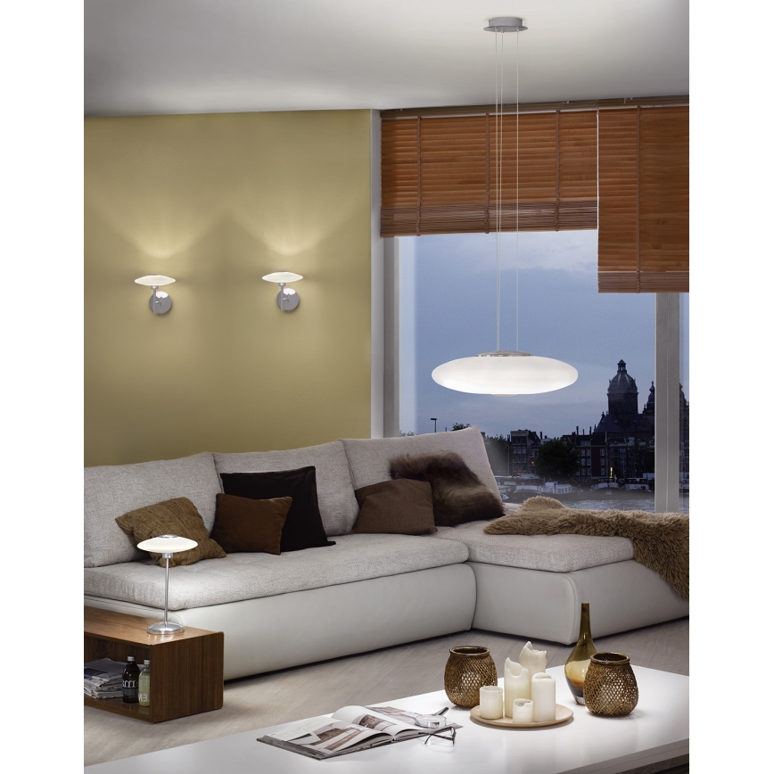 EGLO 91596 - Kinkiet MELINA 1xG9/48W biały/opalone szkło