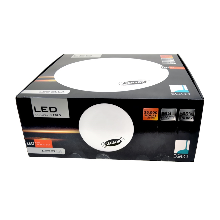 EGLO 91848 - Lampa Plafon Kinkiet LED ELLA 1xLED/18W biały/opalone szkło