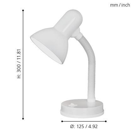 Eglo - Lampa stołowa 1xE27/40W biała