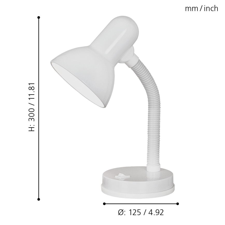 Eglo - Lampa stołowa 1xE27/40W biała