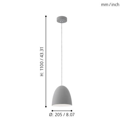 Eglo - Lampa wisząca E27/60W/230V