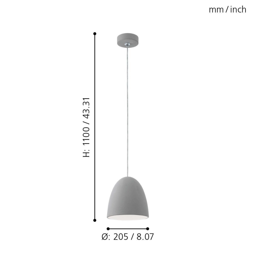 Eglo - Lampa wisząca E27/60W/230V
