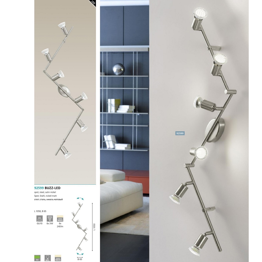 Eglo - LED Oświetlenie punktowe 6xGU10-LED/2,8W/230V